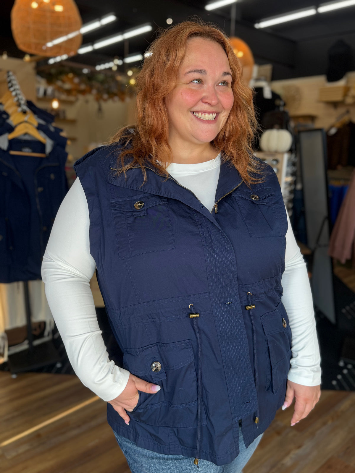 Sweet Stitches Cargo Vest Navy
