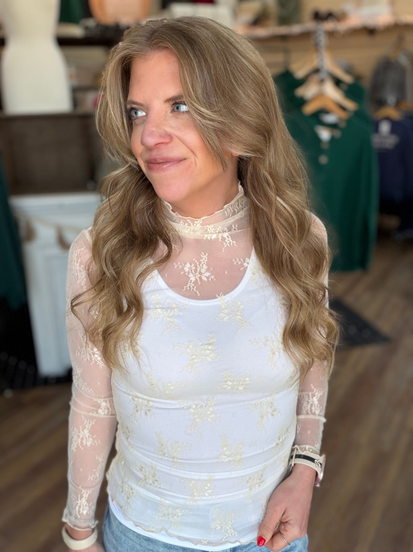 Sheer Lace Long Sleeve