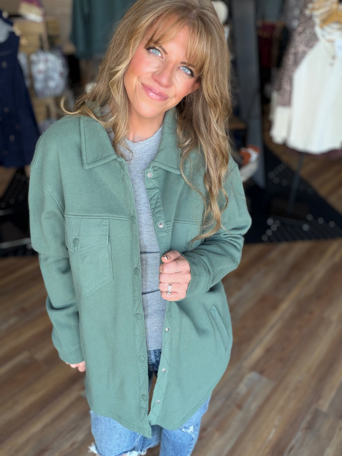 Supportive Sweatshirt Shacket