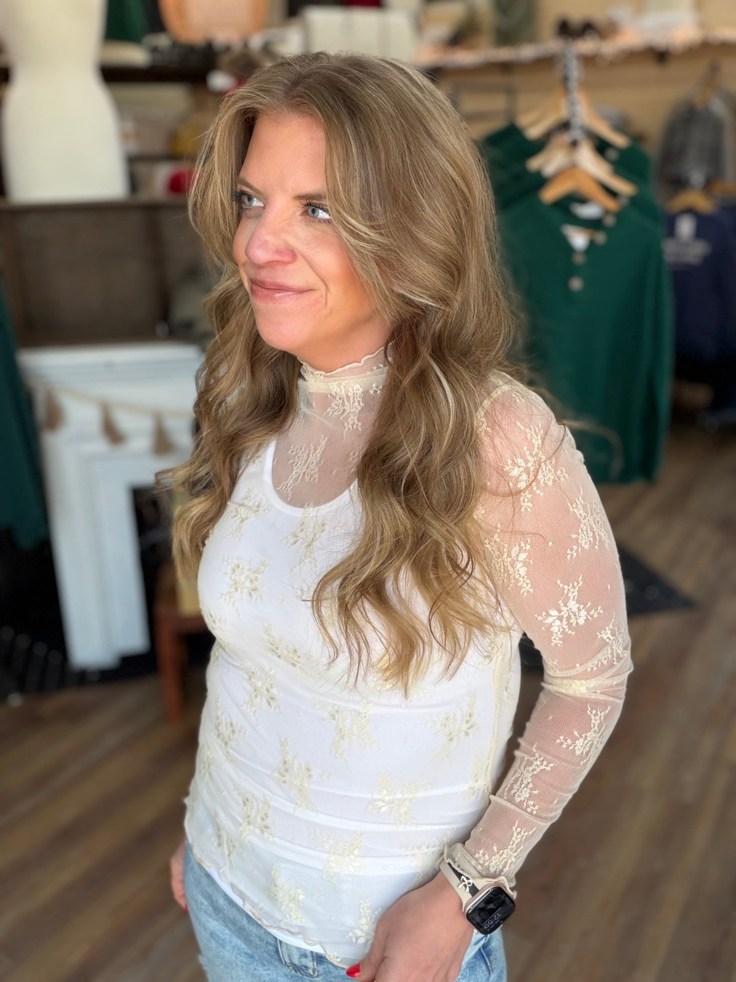 Sheer Lace Long Sleeve