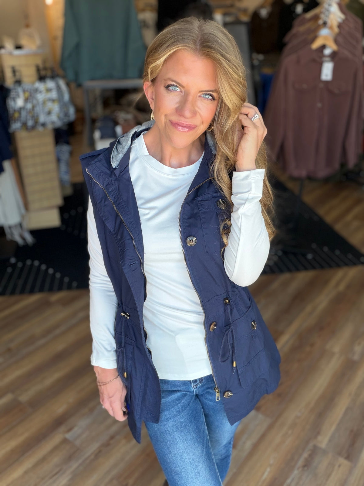 Sweet Stitches Cargo Vest Navy