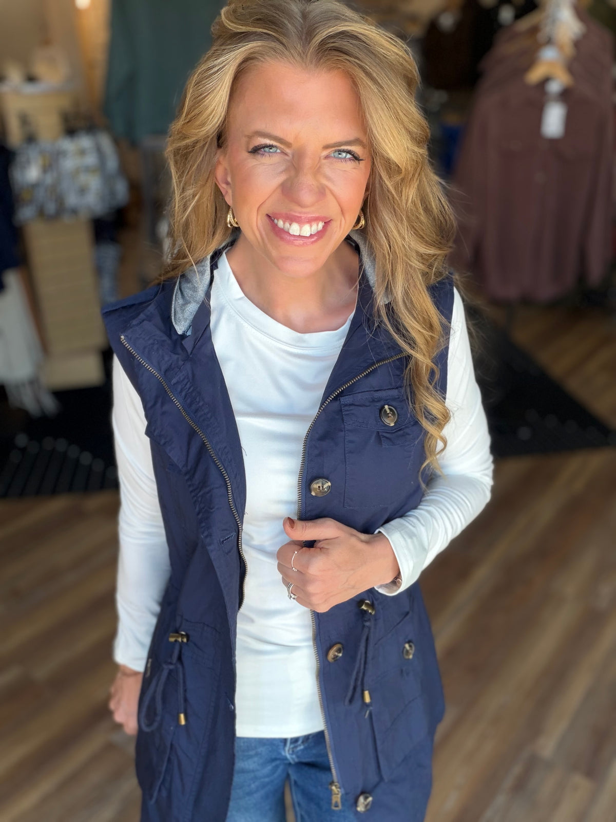 Sweet Stitches Cargo Vest Navy
