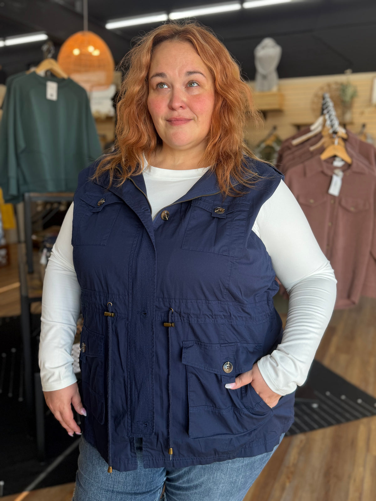 Sweet Stitches Cargo Vest Navy