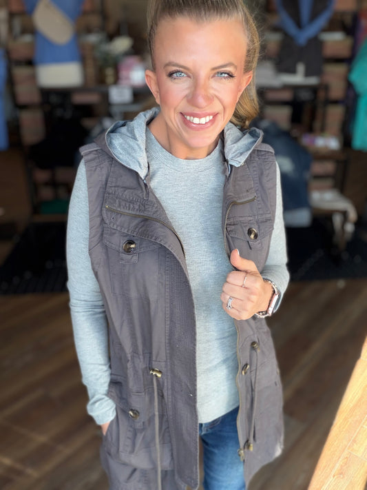 Sweet Stitches Cargo Vest Sterling Gray