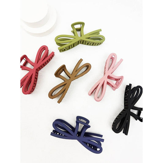 Dark Tone Jumbo Knotted Bow Hair Clip