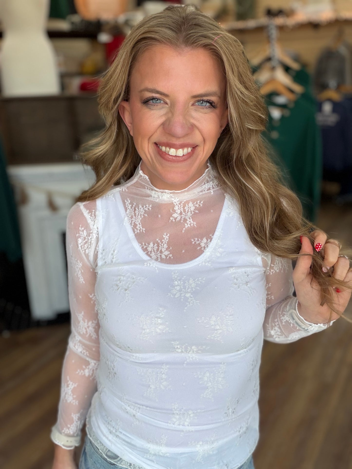 Sheer Lace Long Sleeve