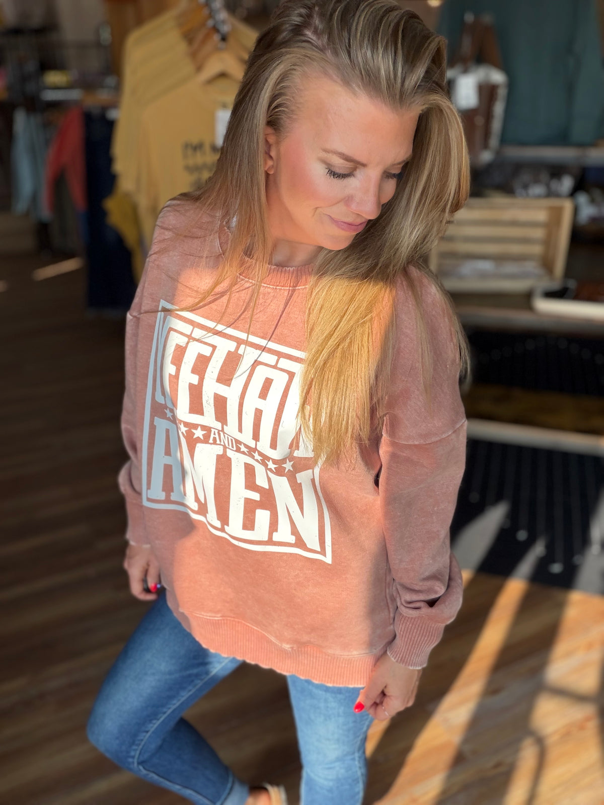 Yeehaw & Amen Crew Sweatshirt