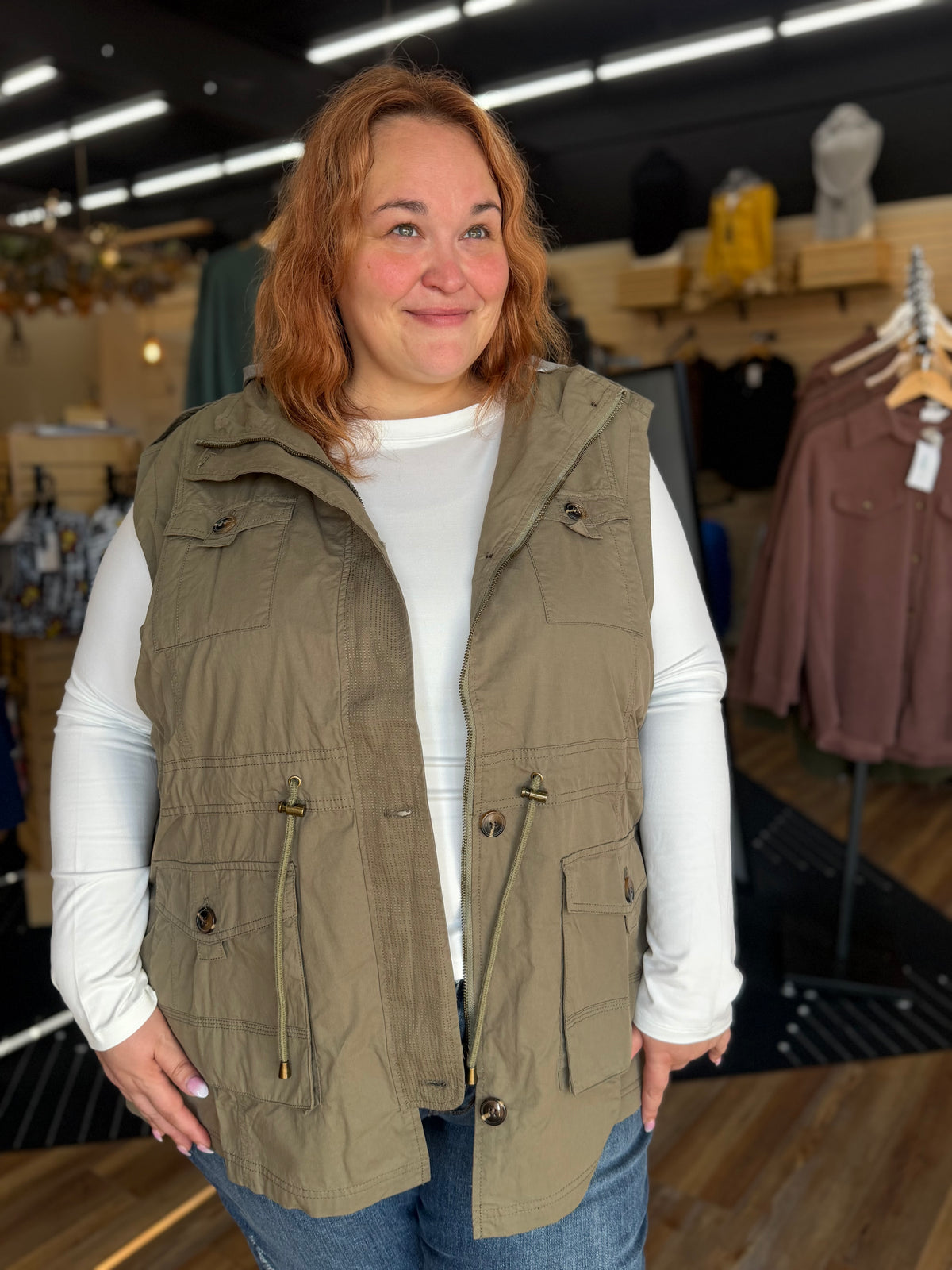 Sweet Stitches Cargo Vest Olive