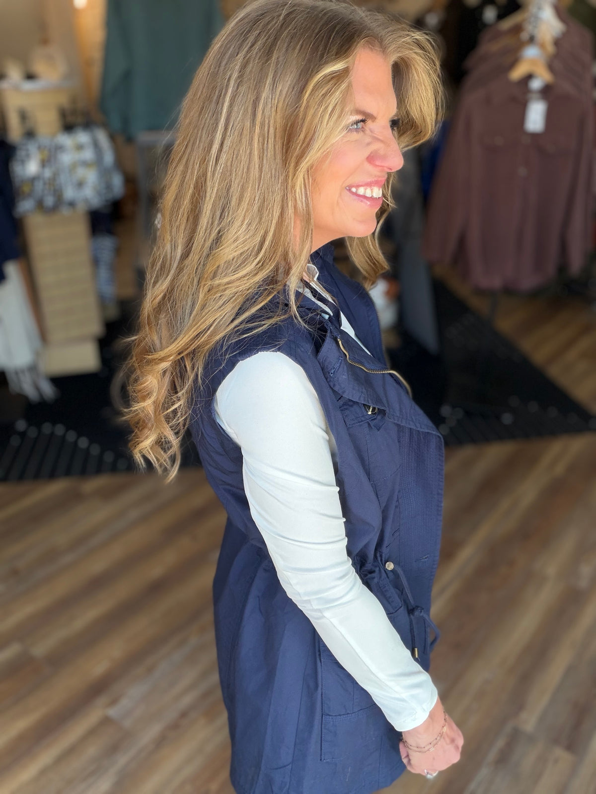 Sweet Stitches Cargo Vest Navy