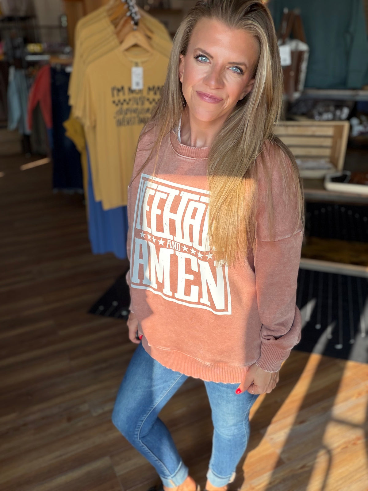 Yeehaw & Amen Crew Sweatshirt