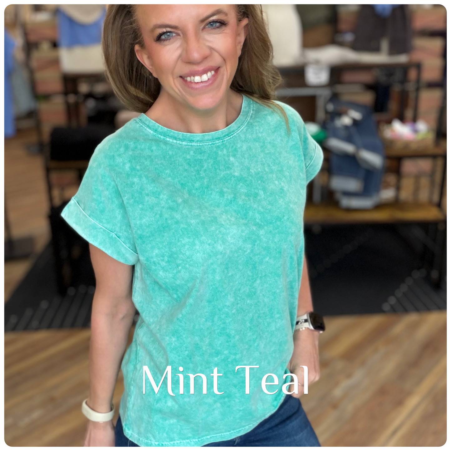 Exquisite Acid Wash Cuffed Tee