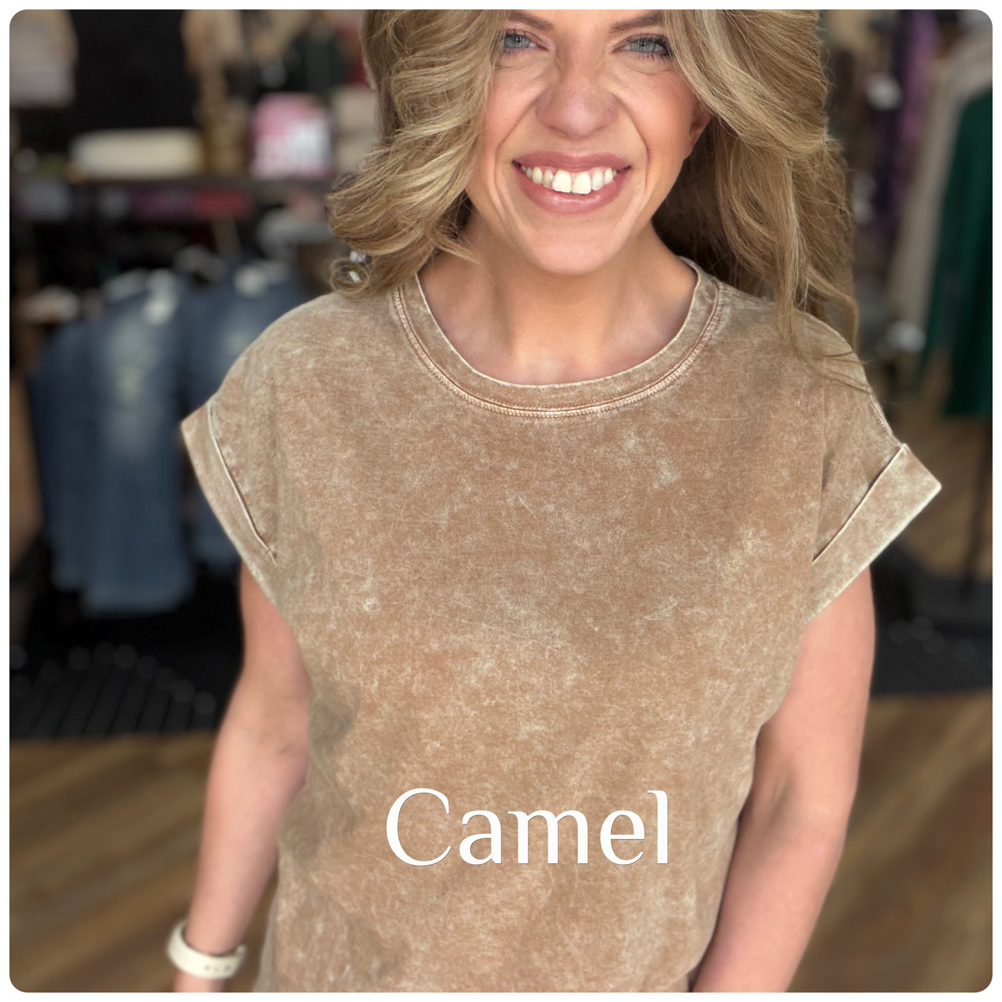 Exquisite Acid Wash Cuffed Tee