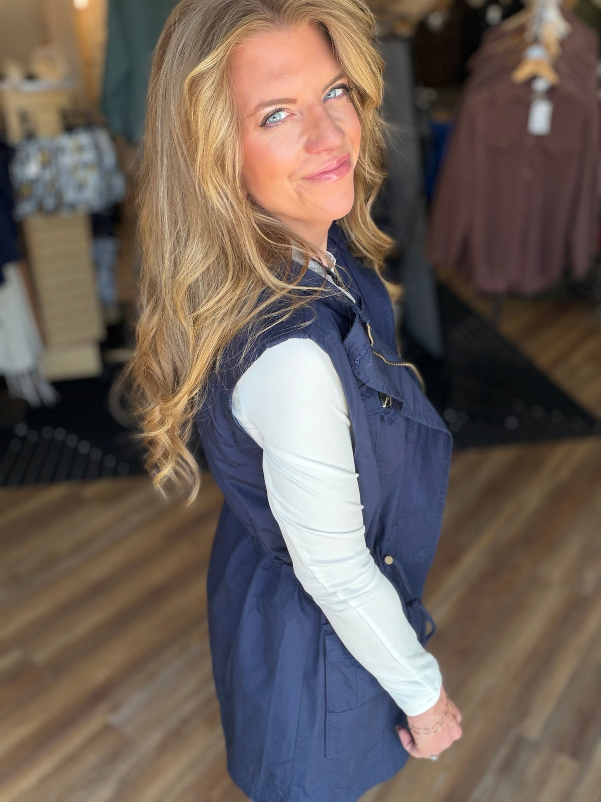 Sweet Stitches Cargo Vest Navy