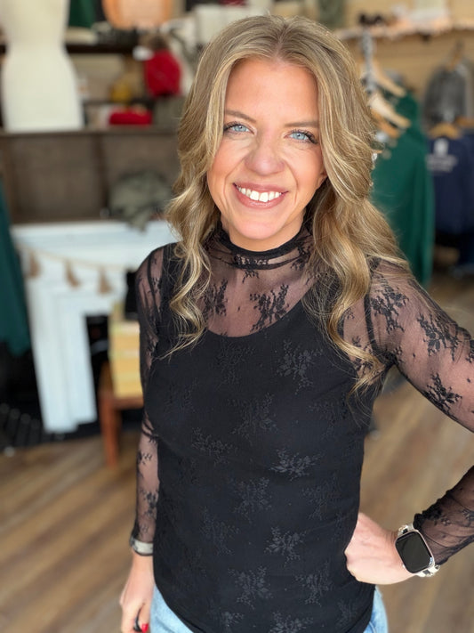 Sheer Lace Long Sleeve