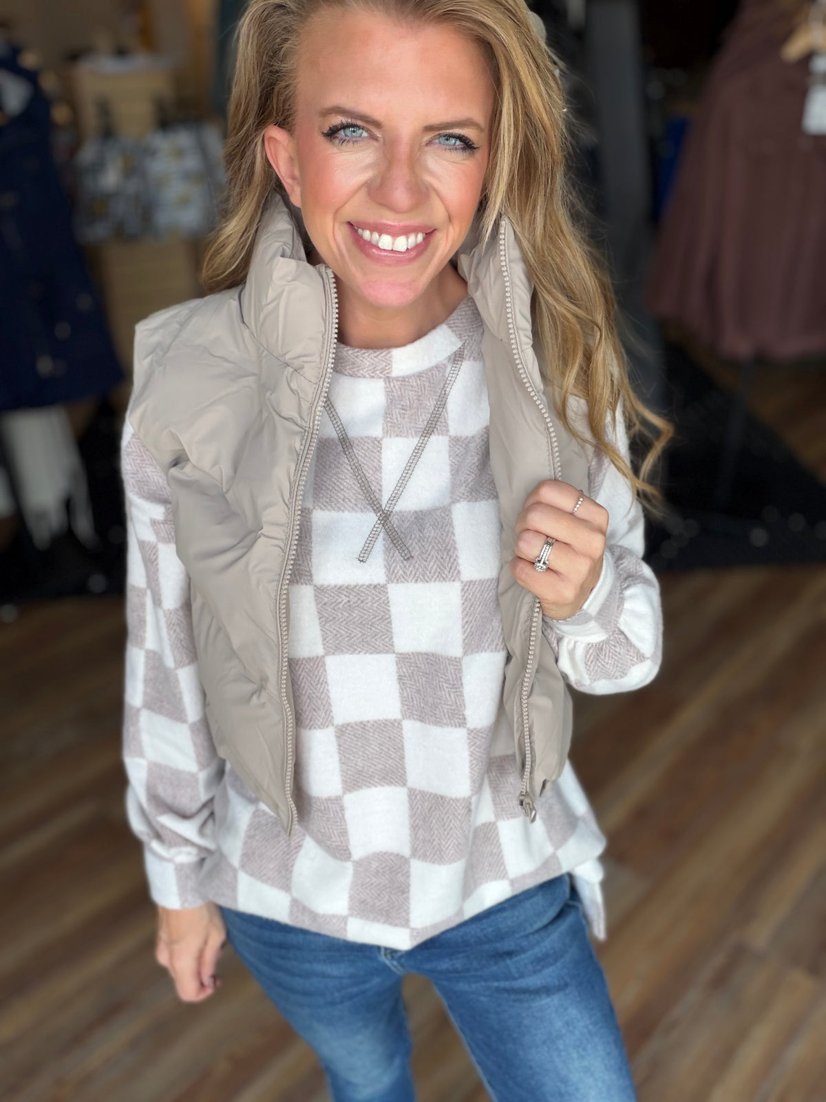 Creative Checkered Long Sleeve