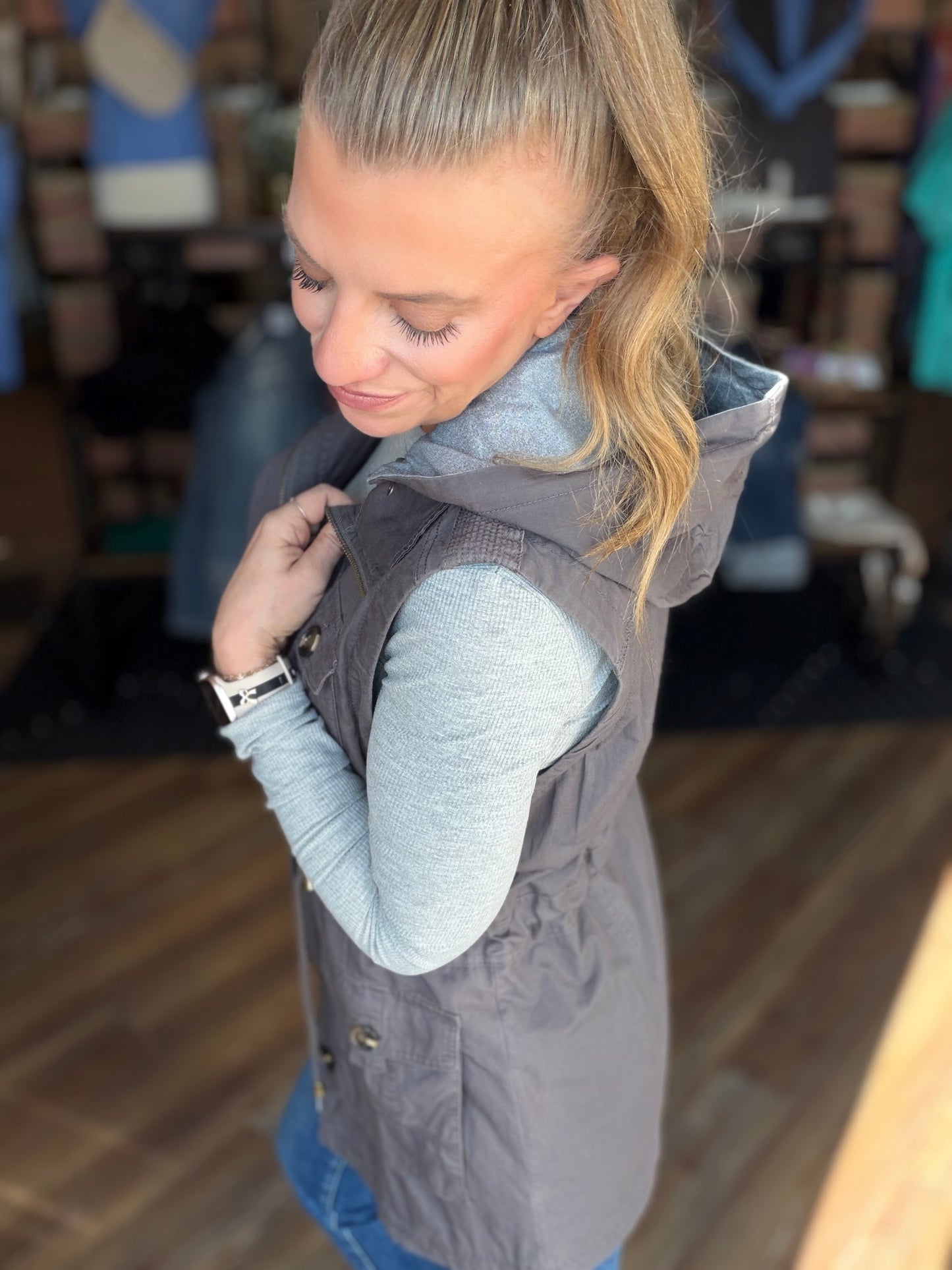 Sweet Stitches Cargo Vest Sterling Gray
