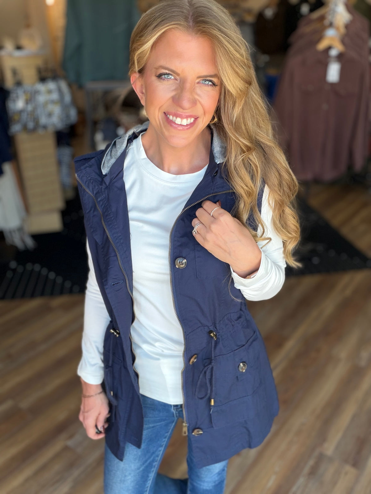 Sweet Stitches Cargo Vest Navy