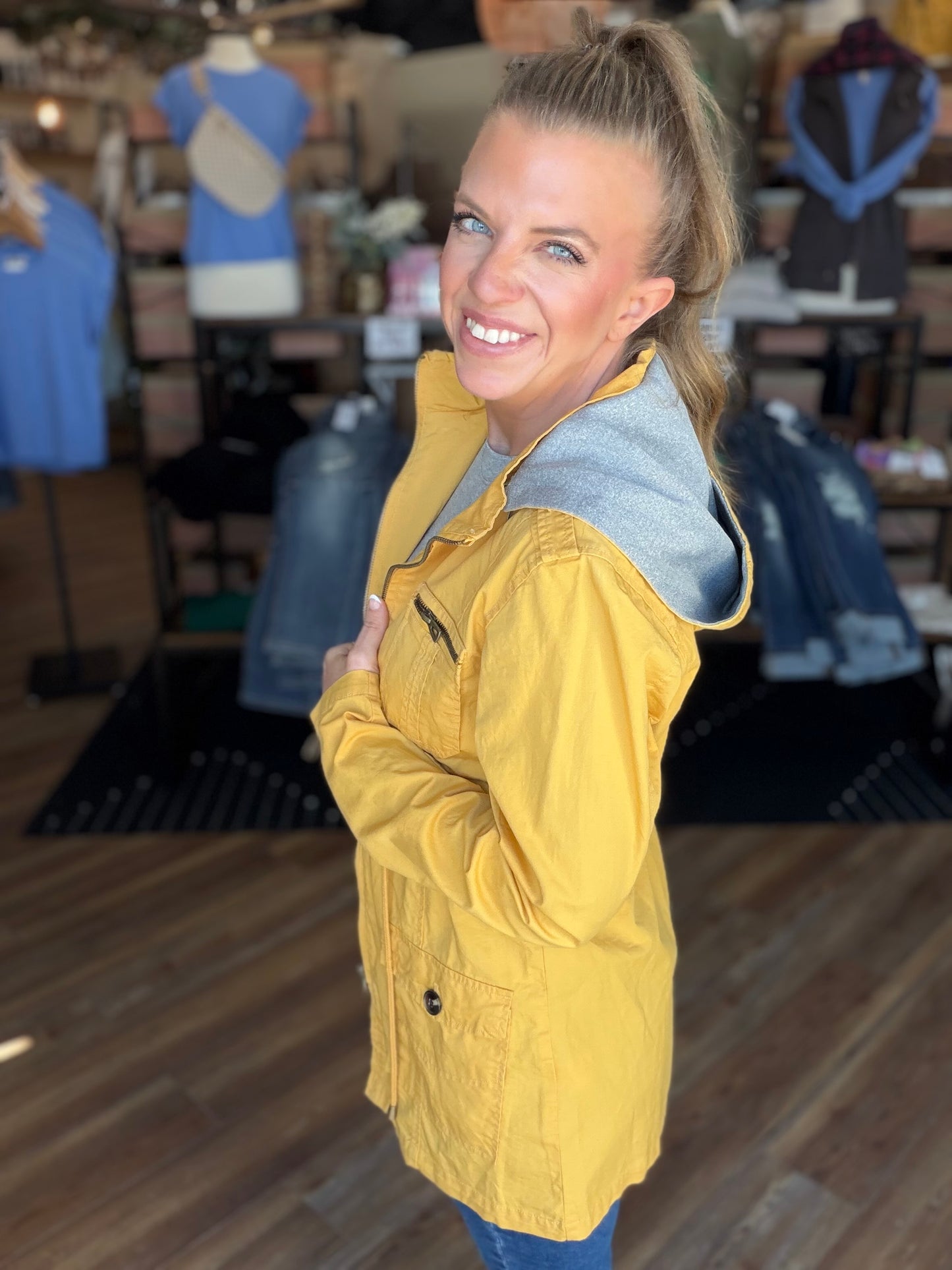 Sweet Stitches Cargo Jacket Mustard