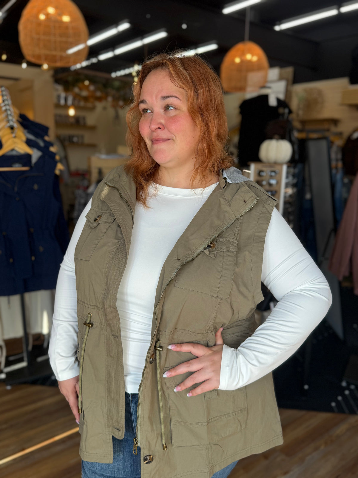 Sweet Stitches Cargo Vest Olive