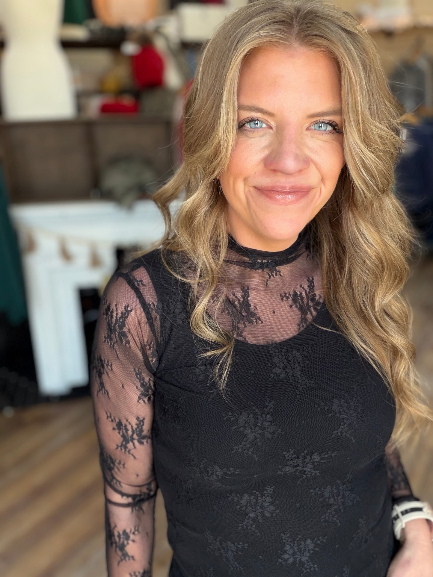 Sheer Lace Long Sleeve