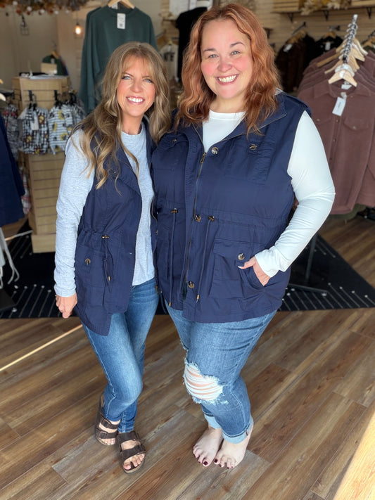 Sweet Stitches Cargo Vest Navy