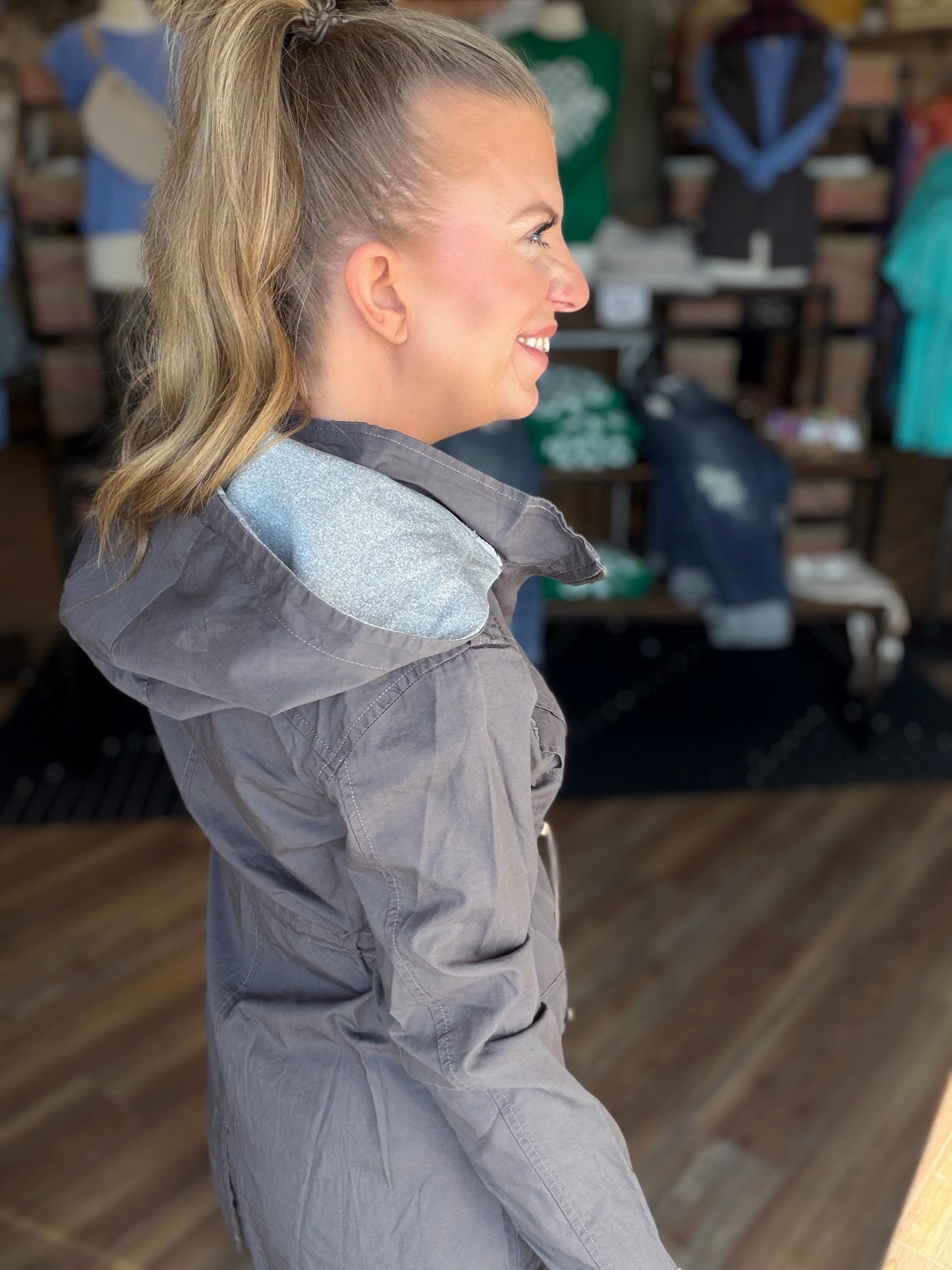 Sweet Stitches Cargo Jacket Sterling Gray