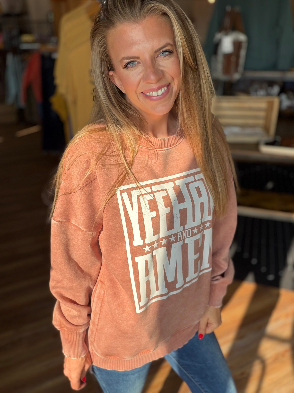 Yeehaw & Amen Crew Sweatshirt