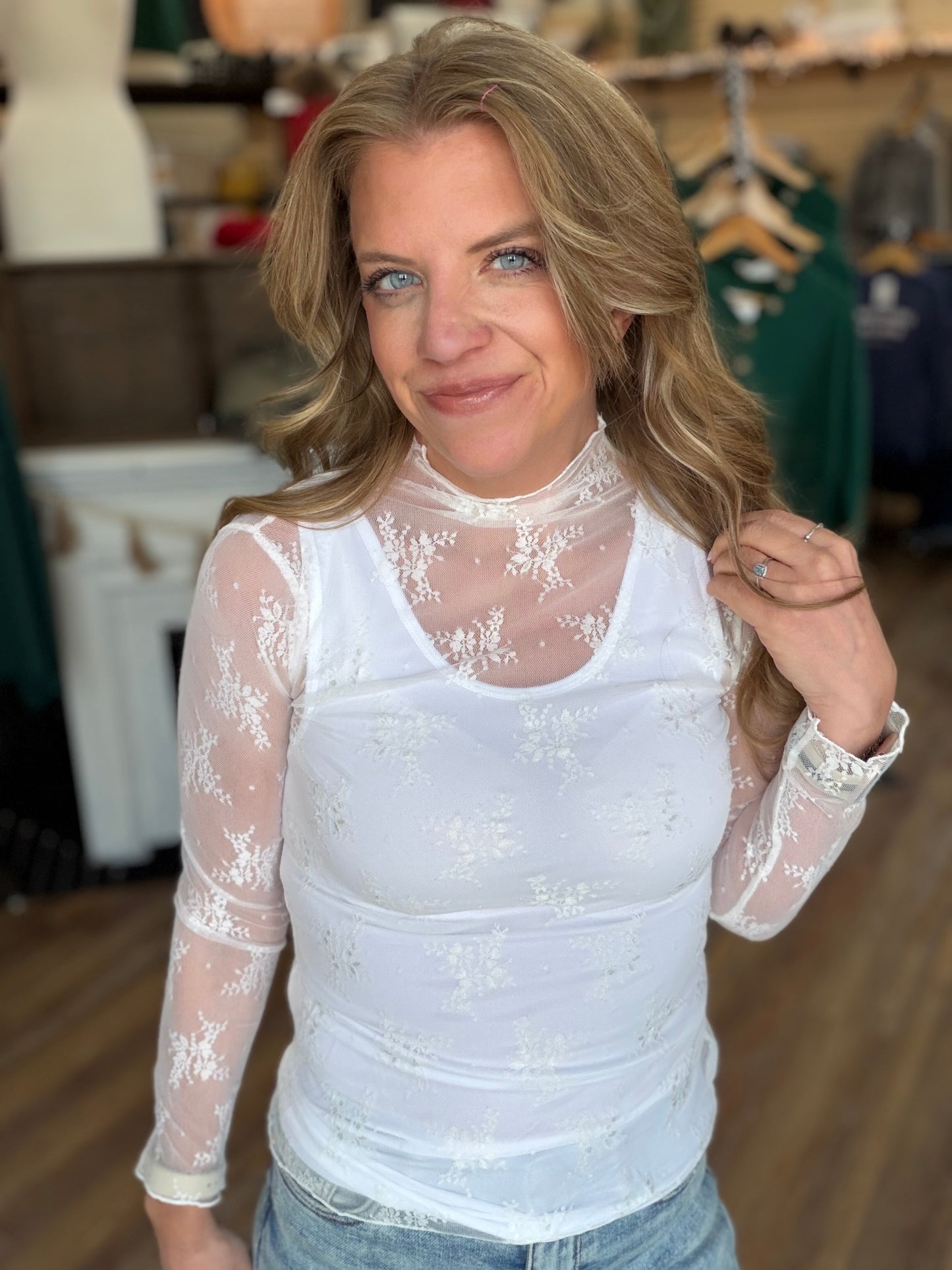 Sheer Lace Long Sleeve