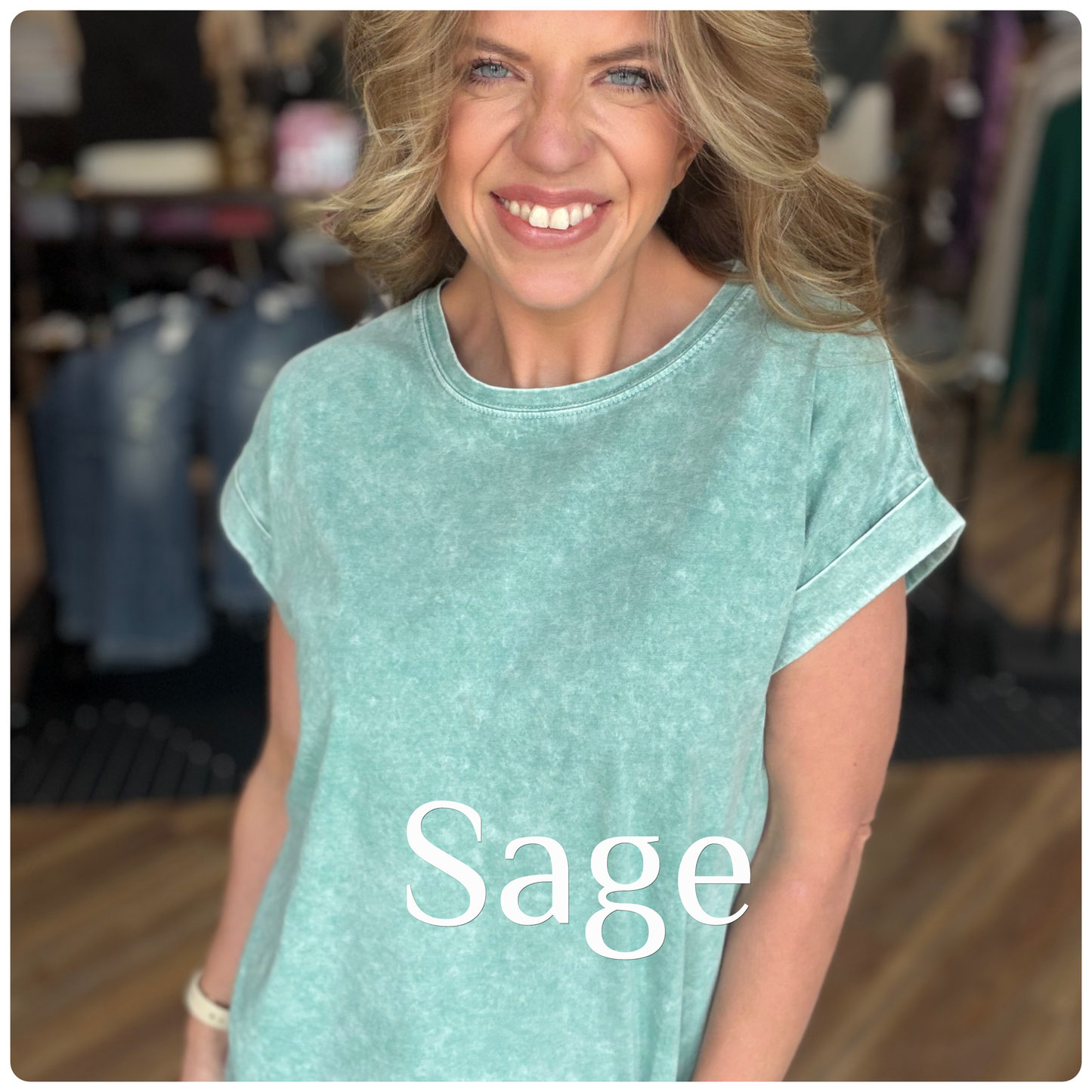 Exquisite Acid Wash Cuffed Tee