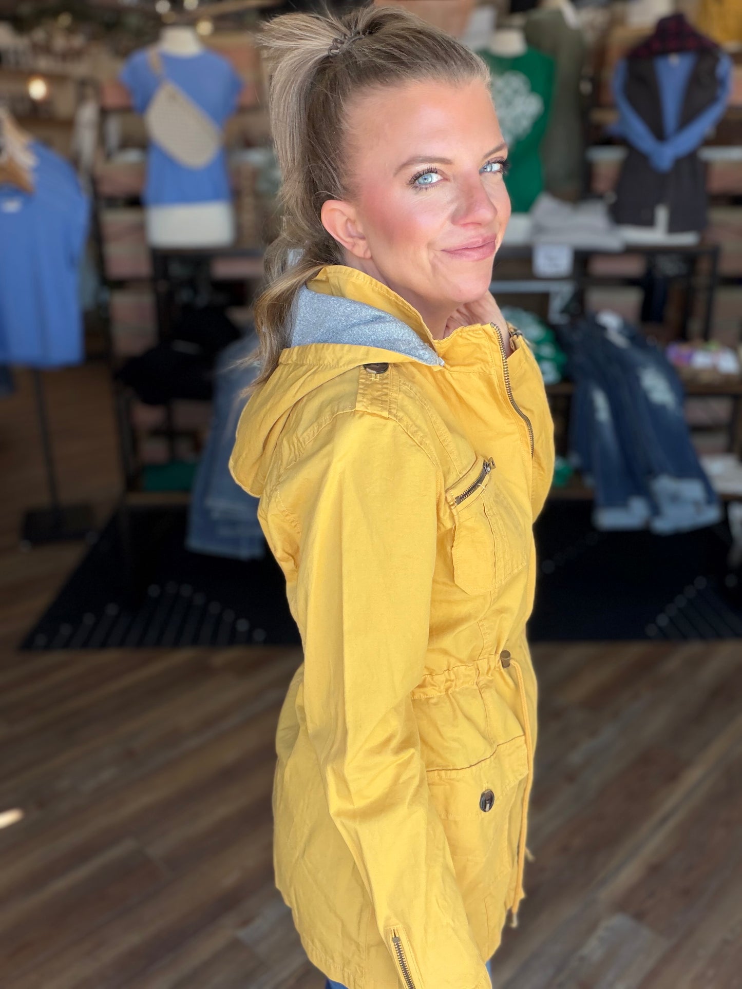 Sweet Stitches Cargo Jacket Mustard