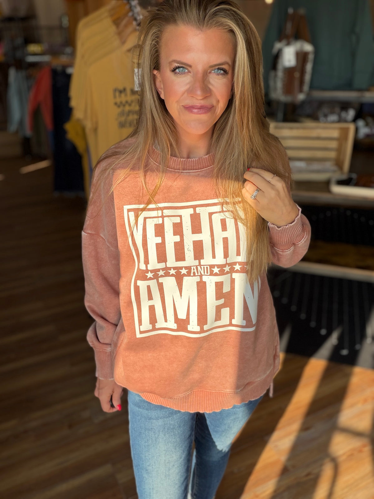 Yeehaw & Amen Crew Sweatshirt