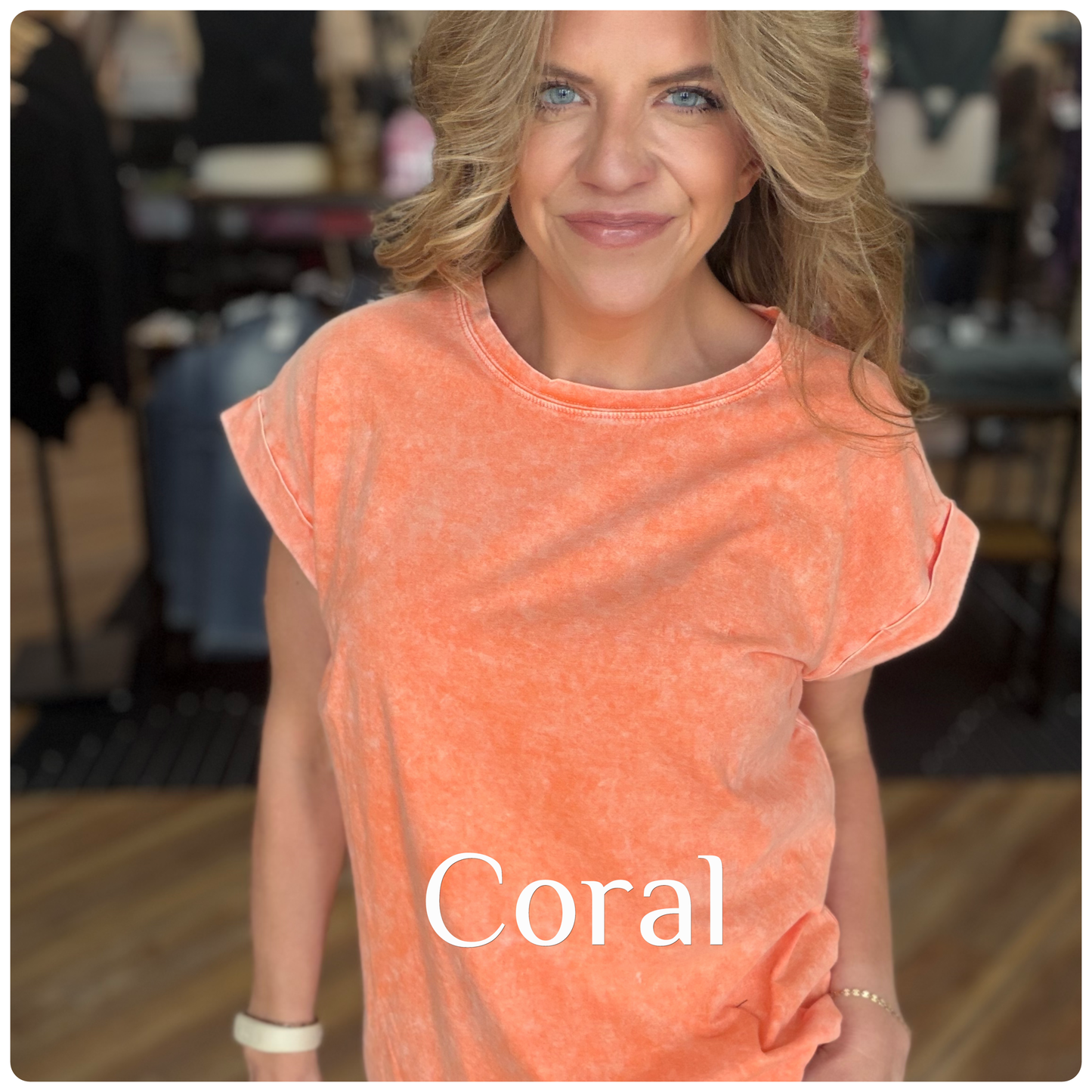 Exquisite Acid Wash Cuffed Tee