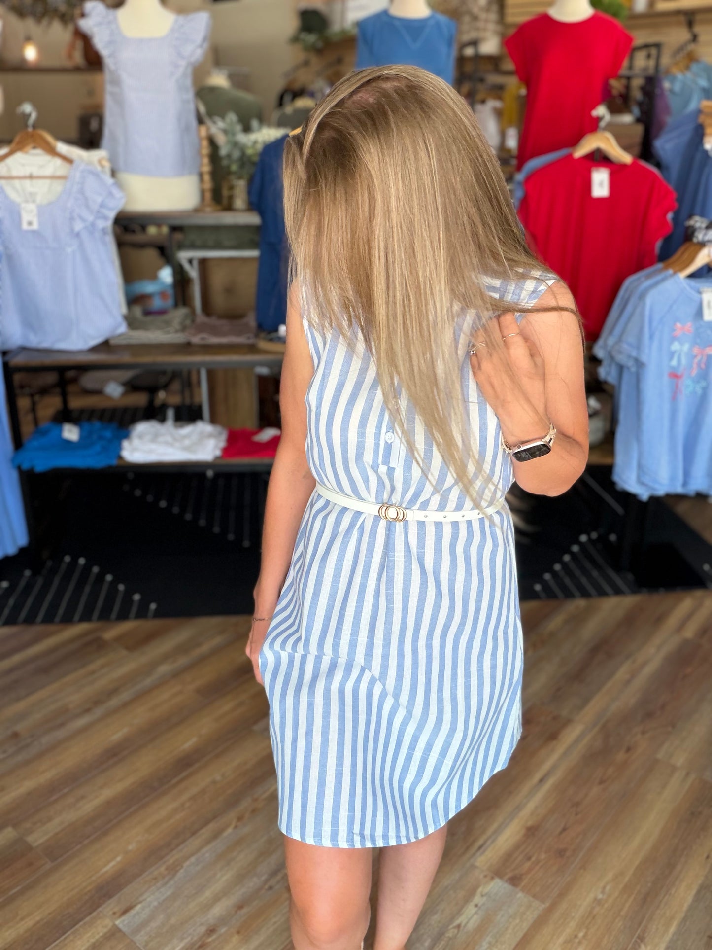 Captivating Striped Shirt Dress