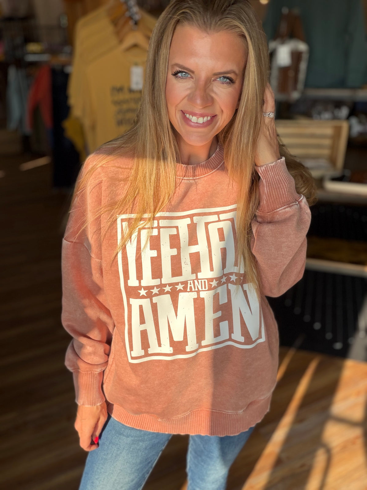Yeehaw & Amen Crew Sweatshirt