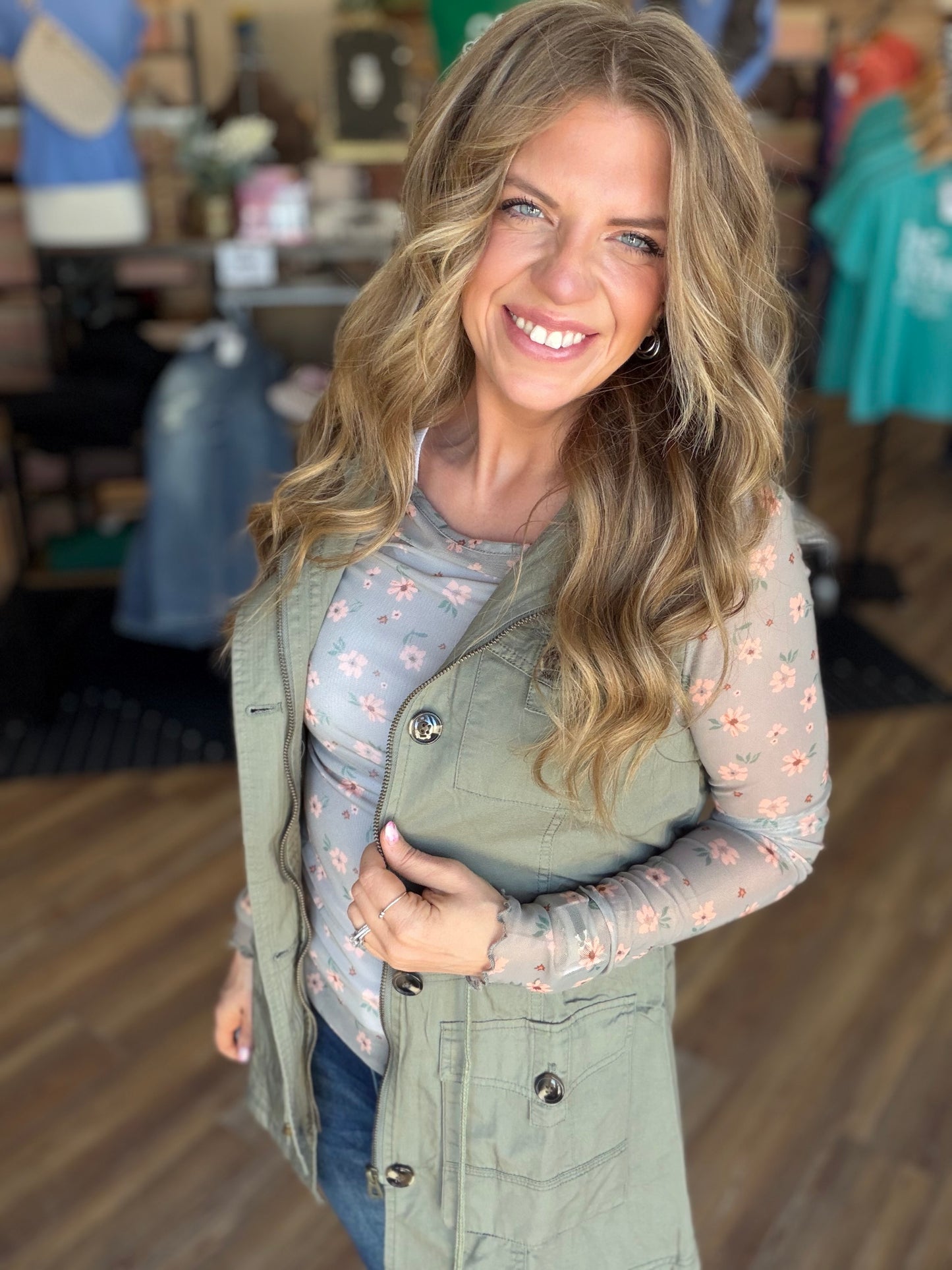 Honored Sheer Floral Long Sleeve