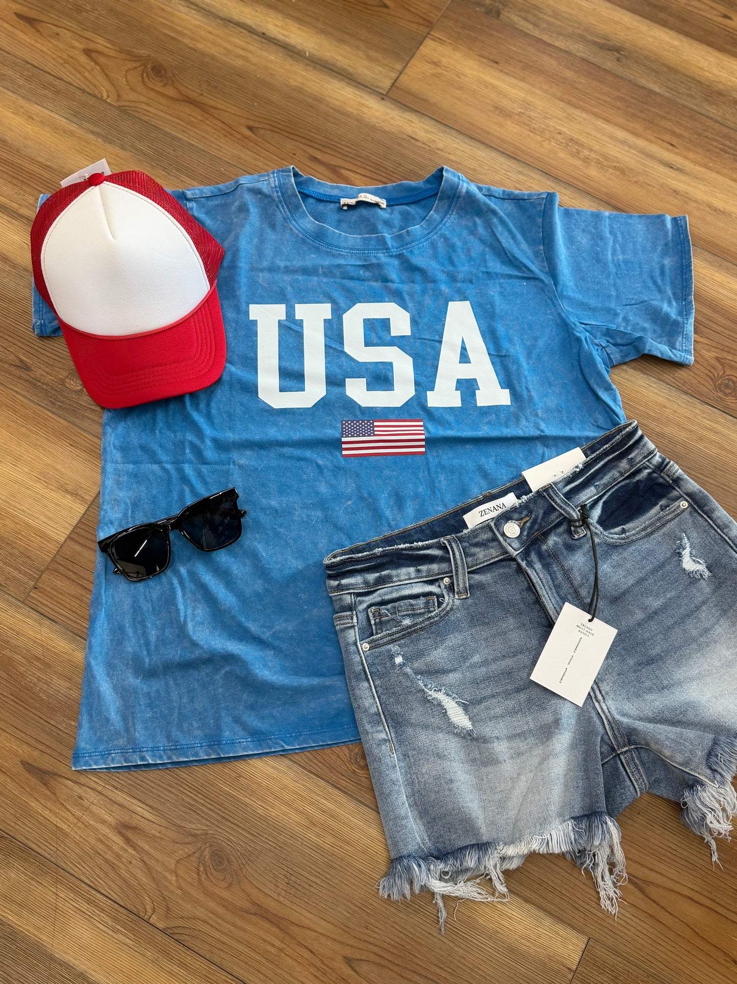 USA Acid Wash Tee