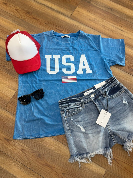 USA Acid Wash Tee