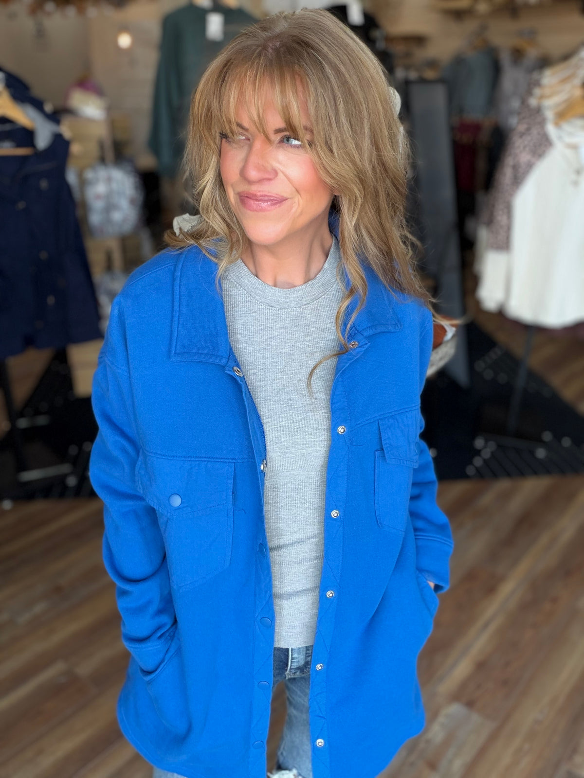 Supportive Sweatshirt Shacket