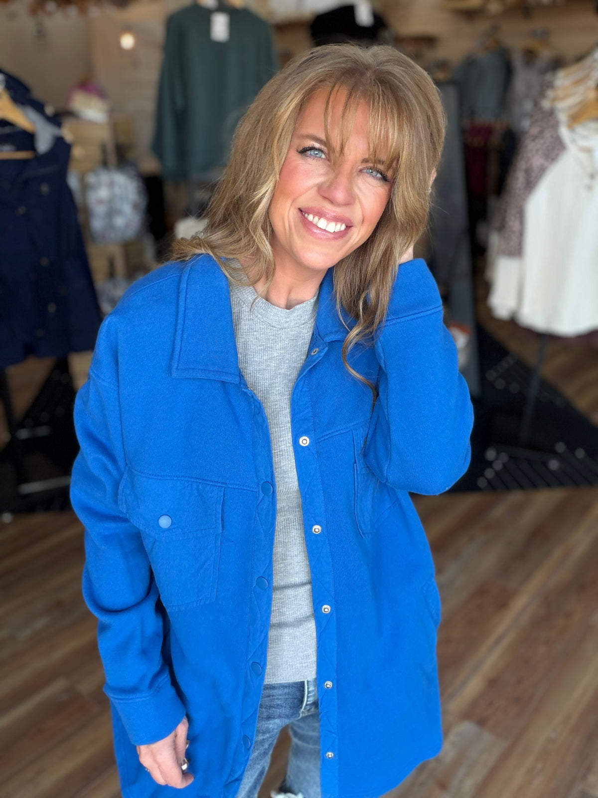 Supportive Sweatshirt Shacket