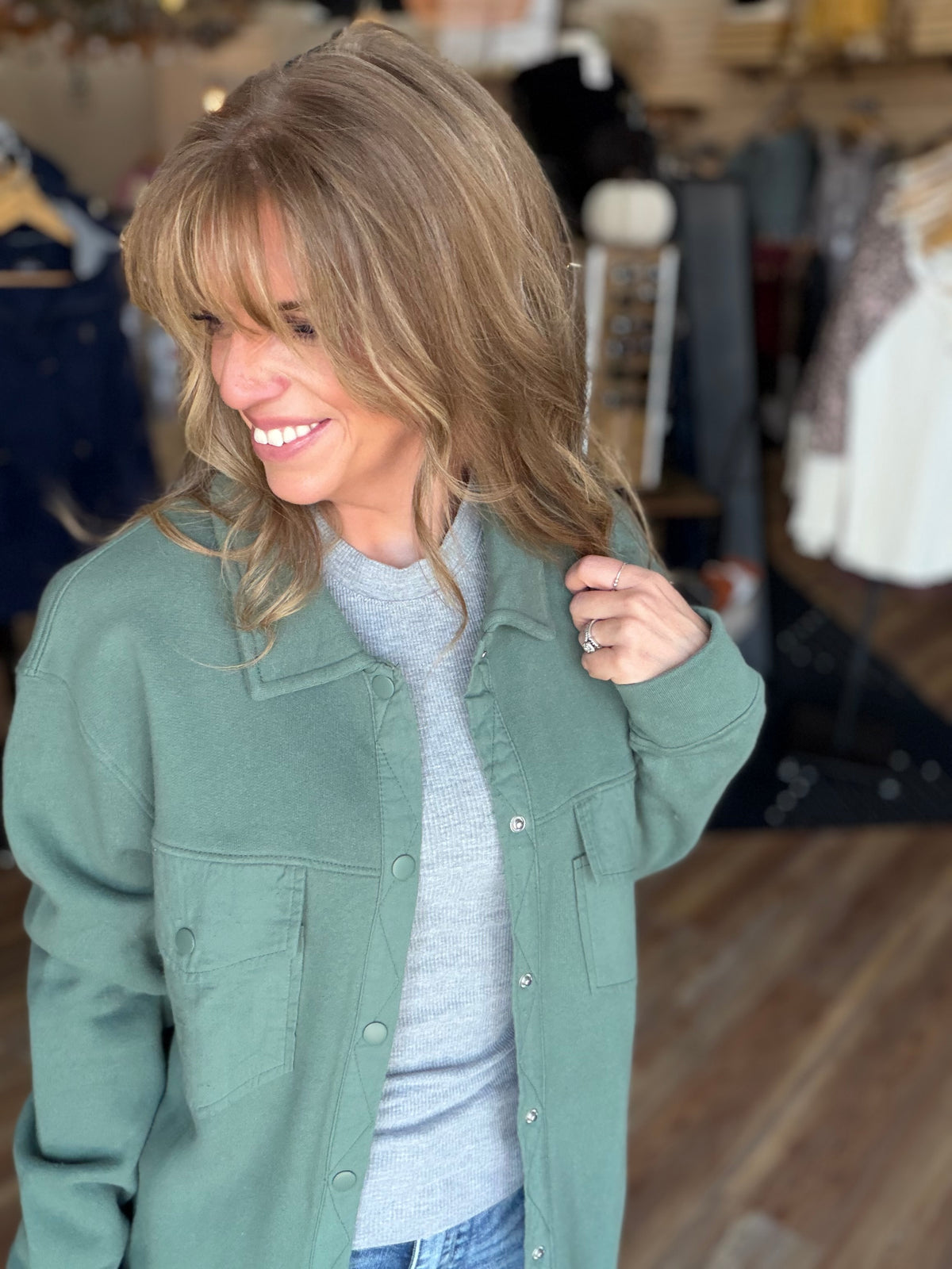 Supportive Sweatshirt Shacket