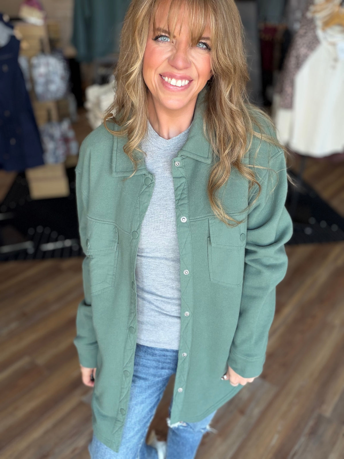 Supportive Sweatshirt Shacket
