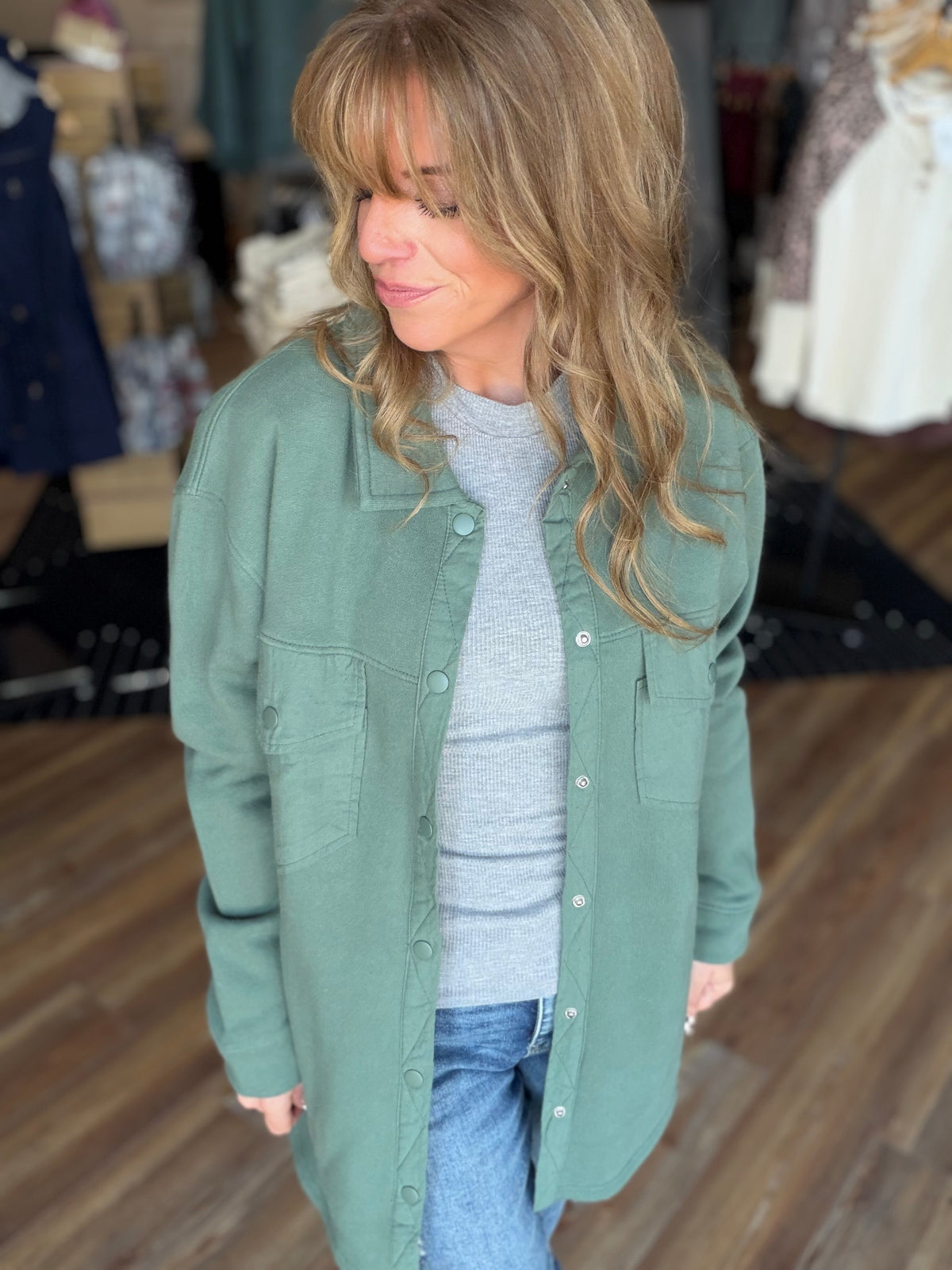 Supportive Sweatshirt Shacket