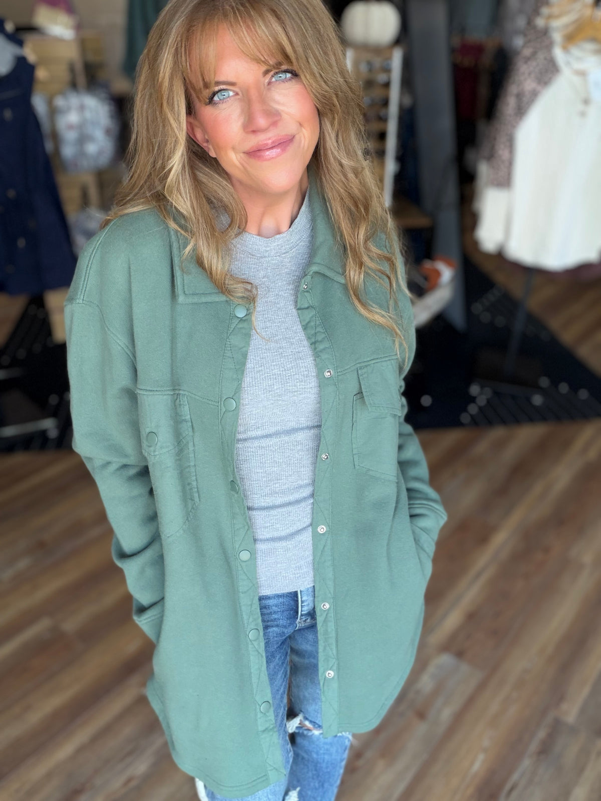 Supportive Sweatshirt Shacket