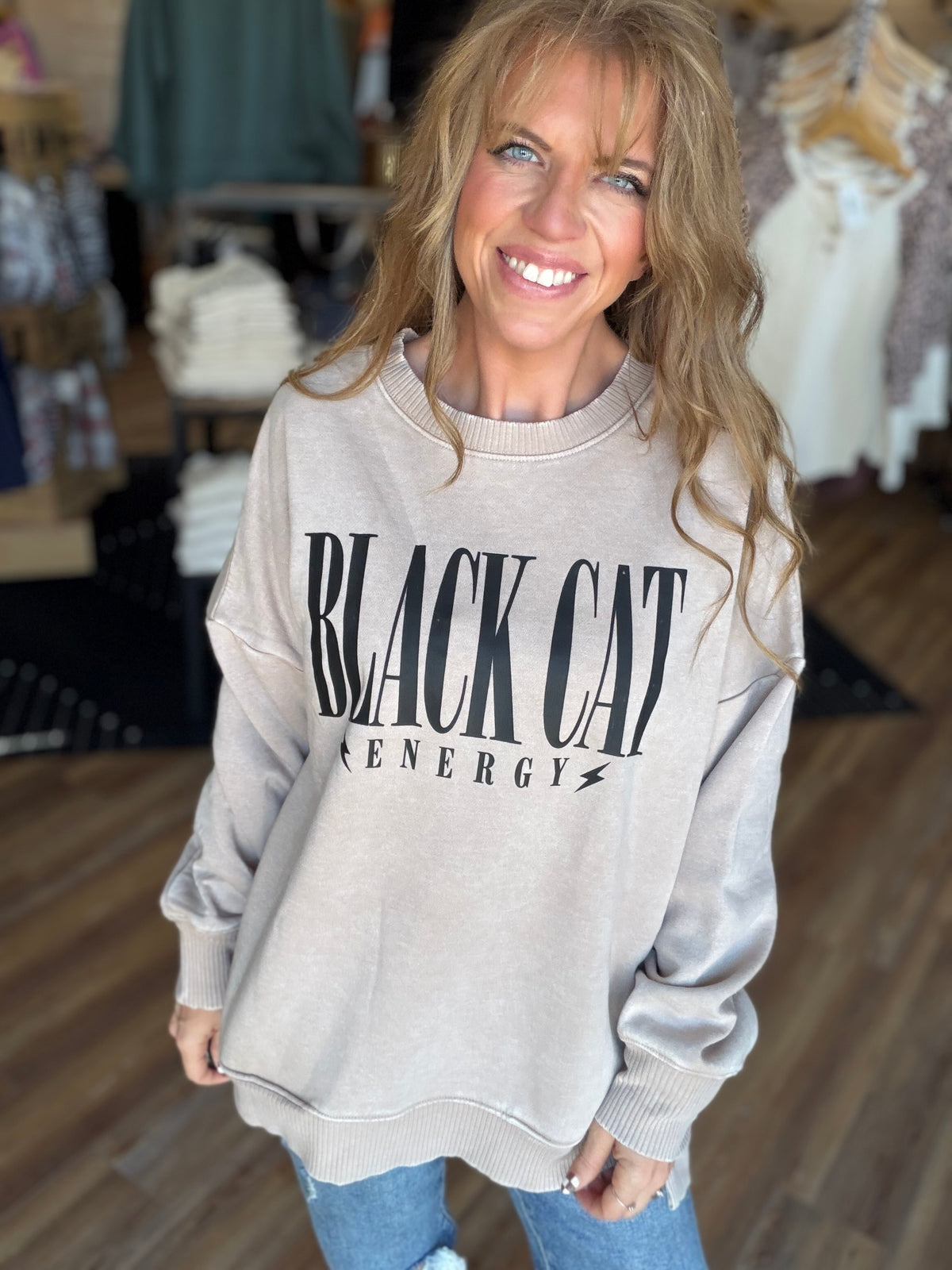 Black Cat Energy Crew Sweatshirt
