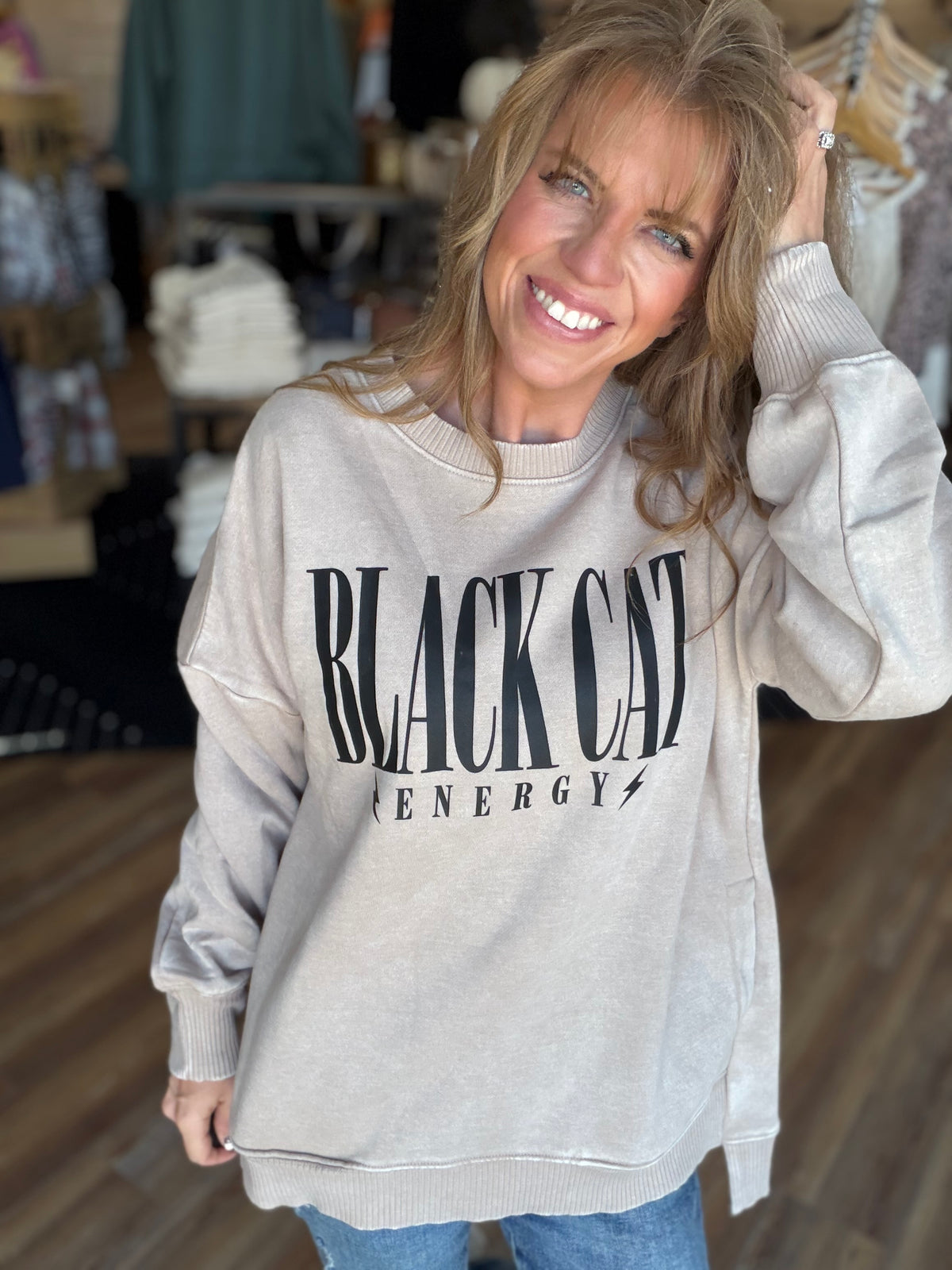 Black Cat Energy Crew Sweatshirt