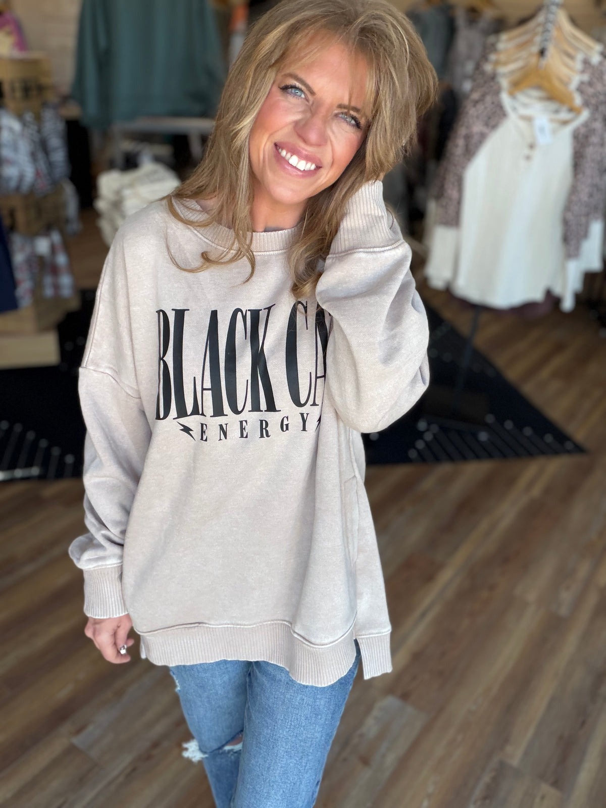 Black Cat Energy Crew Sweatshirt